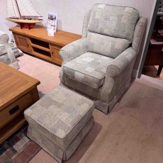 Showroom Clearance: Cirencester 3 Seater Sofa, Chair & Storage Footstool