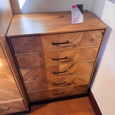 Showroom Clearance: Riley Rustic Oak 5 Drawer Tall Chest Showroom Clearance: Riley Rustic Oak 5 Drawer Tall Chest