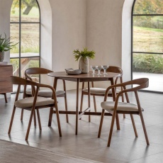 Jacobsen Walnut Round Dining Table