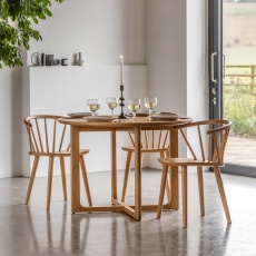 Cadoc Natural Oak Round Dining Table