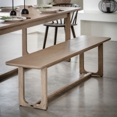 Cadoc Smoked Oak Dining Bench