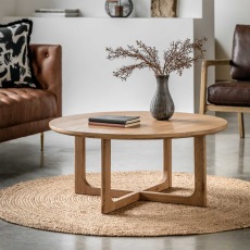 Cadoc Natural Oak Round Coffee Table Cadoc Natural Oak Round Coffee Table