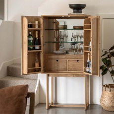 Cadoc Natural Oak Cocktail Cabinet