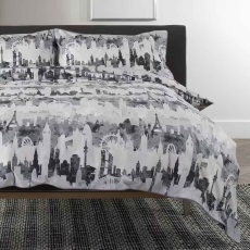 NY/LDN/PAR Black Duvet Set