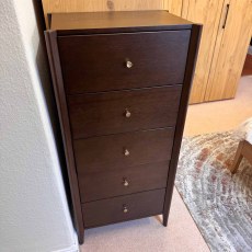 Showroom Clearance: Paterson Dark 5 Drawer Tallboy Showroom Clearance: Paterson Dark 5 Drawer Tallboy