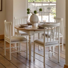 Ethan White Round Extending Dining Table