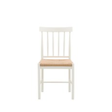 Ethan White Dining Chair with Woven Seat (Pair of 2)