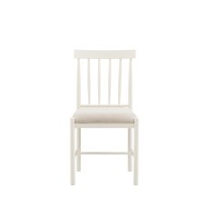 Ethan White Dining Chair with Upholstered Seat (Pair of 2)