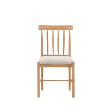 Ethan Oak Dining Chair with Upholstered Seat (Pair of 2)