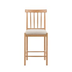 Ethan Oak Counter Stool with Upholstered Seat