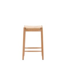 Ethan Oak Stool with Woven Seat