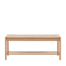 Ethan Oak Dining Bench with Woven Seat