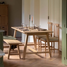 Ethan Oak Extending Trestle Dining Table