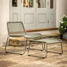 Siderno Lounge Chair with Footstool in Green