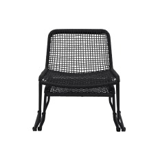 Siderno Lounge Chair with Footstool in Black