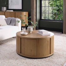 Nielsen Rustic Oak Round Coffee Table