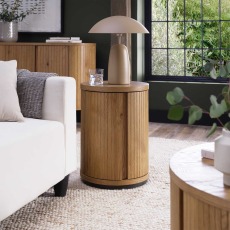 Nielsen Rustic Oak Round Lamp Table