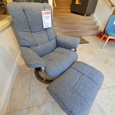 Showroom Clearance: Stressless Mayfair Medium Chair & Stool with Signature Base