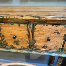 Showroom Clearance: Penang Oak Hall Table with 6 Drawers