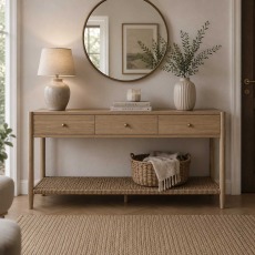 Rushworth Oak Three Drawer Console Table Rushworth Oak Three Drawer Console Table