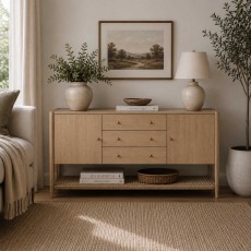 Rushworth Oak Large Sideboard with 3 Drawers Rushworth Oak Large Sideboard with 3 Drawers