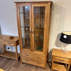 Showroom Clearance: Lynton Oak Glass Display Cabinet