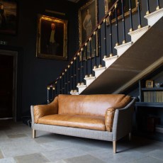Morven Large 2 Seater Sofa in Harris Tweed & Leather