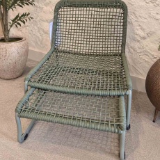 Showroom Clearance: Siderno Lounge Chair with Footstool in Green Showroom Clearance: Siderno Lounge Chair with Footstool in Green