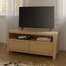 Bergen Oak 2 Drawer TV Cabinet
