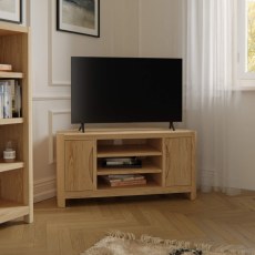 Bergen Oak Corner TV Cabinet
