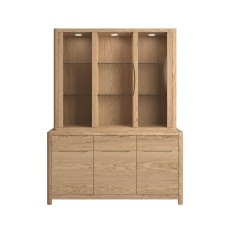 Bergen Oak Large Display Top Unit & 3 Door Sideboard