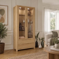 Bergen Oak Tall Display Unit