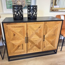 Showroom Clearance: Ravi Rustic Oak Narrow Sideboard Showroom Clearance: Ravi Rustic Oak Narrow Sideboard