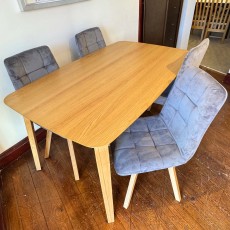 Showroom Clearance: Allardice 150cm Rectangular Dining Table & 4x Astral Dining Chairs Showroom Clearance: Allardice 150cm Rectangular Dining Table & 4x Astral Dining Chairs