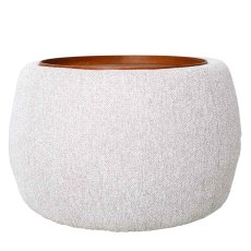 Gensen Small Ottoman in Oatmeal Chenille
