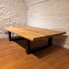 Showroom Clearance: Florence 150cm x 90cm Oak Coffee Table with Metal Legs