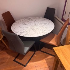 Showroom Clearance: Marble Effect 120cm Round Dining Table & 4x Aspect Dining Chairs Showroom Clearance: Marble Effect 120cm Round Dining Table & 4x Aspect Dining Chairs