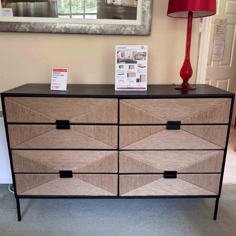 Showroom Clearance: Raphaella 8 Drawer Wide Chest Showroom Clearance: Raphaella 8 Drawer Wide Chest