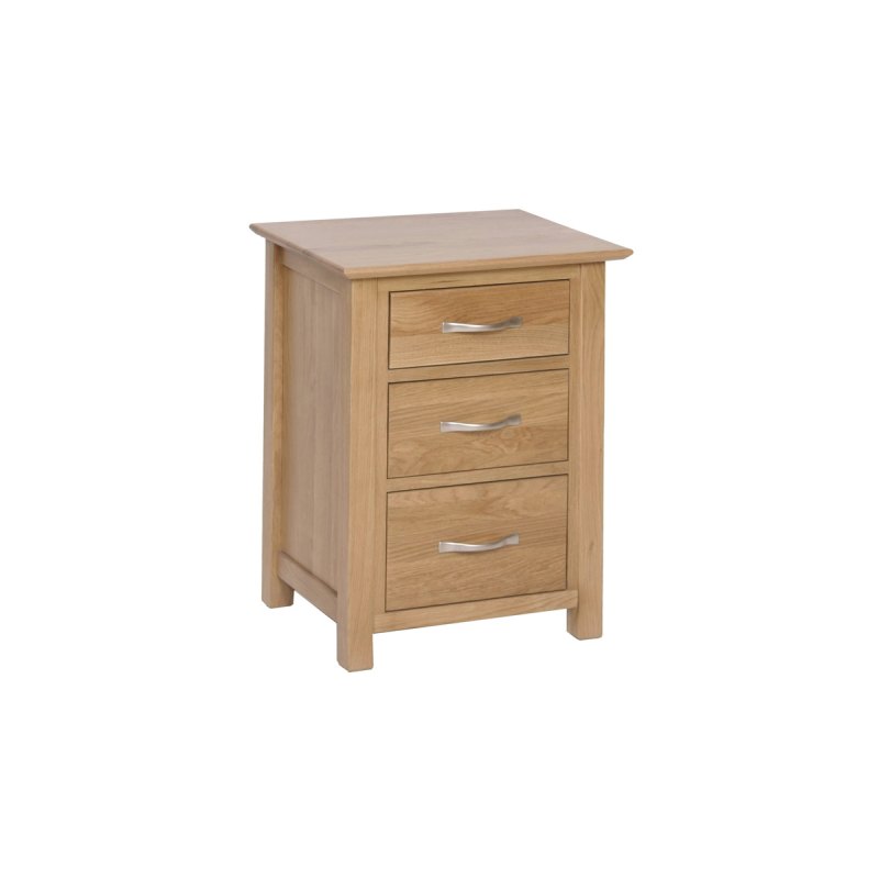 Lynton Oak 3 Drawer High Bedside Chest Lynton Oak 3 Drawer High Bedside Chest