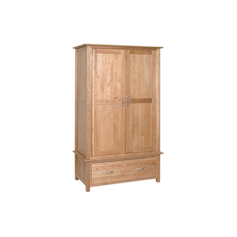 Lynton Oak Double Wardrobe with Drawer Lynton Oak Double Wardrobe with Drawer