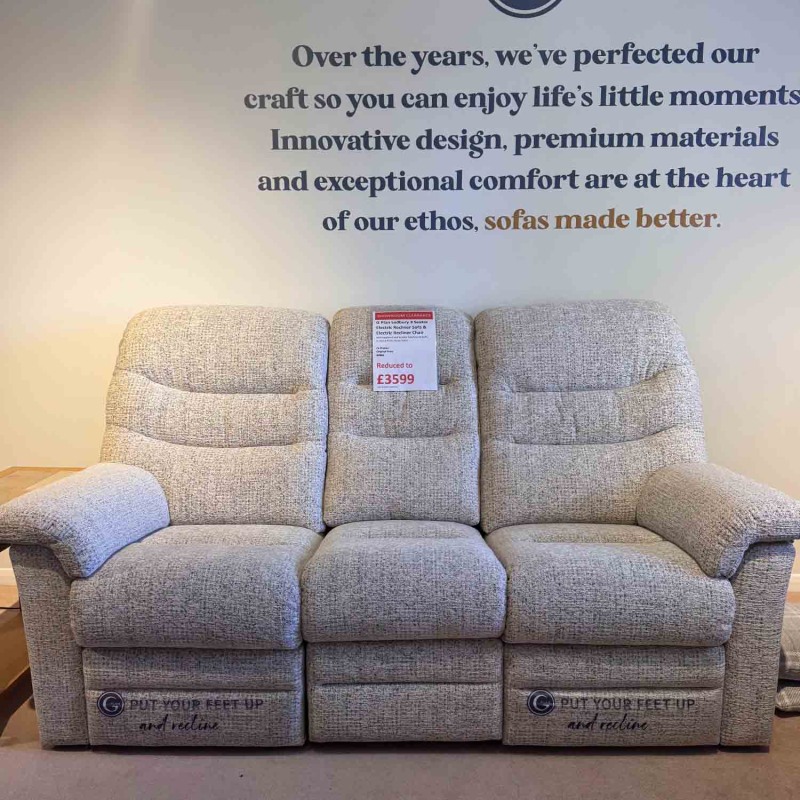 Showroom Clearance: G Plan Ledbury 3 Seater Electric Recliner Sofa & Electric Recliner Chair Showroom Clearance: G Plan Ledbury 3 Seater Electric Recliner Sofa & Electric Recliner Chair