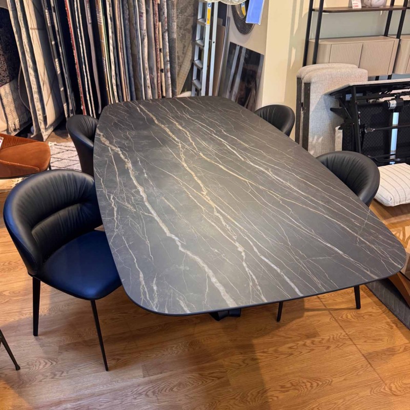 Showroom Clearance: Bontempi Delta 250cm Dining Table & 4x Drop Leather Dining Chairs Showroom Clearance: Bontempi Delta 250cm Dining Table & 4x Drop Leather Dining Chairs