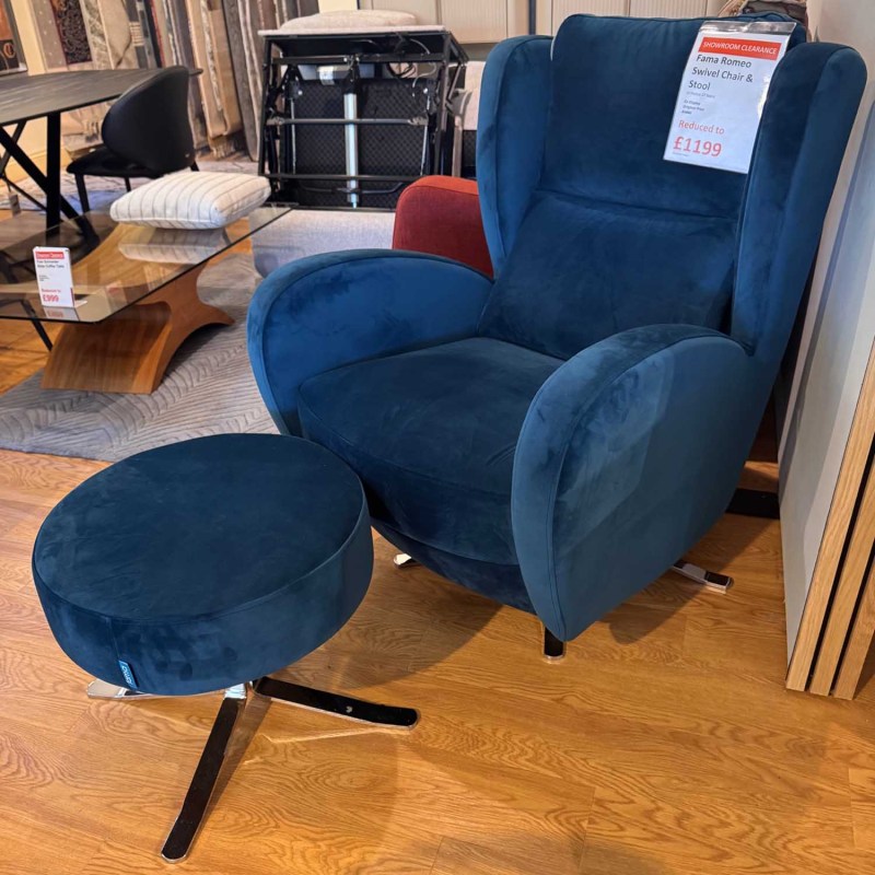 Showroom Clearance: Fama Romeo Swivel Chair & Stool Showroom Clearance: Fama Romeo Swivel Chair & Stool