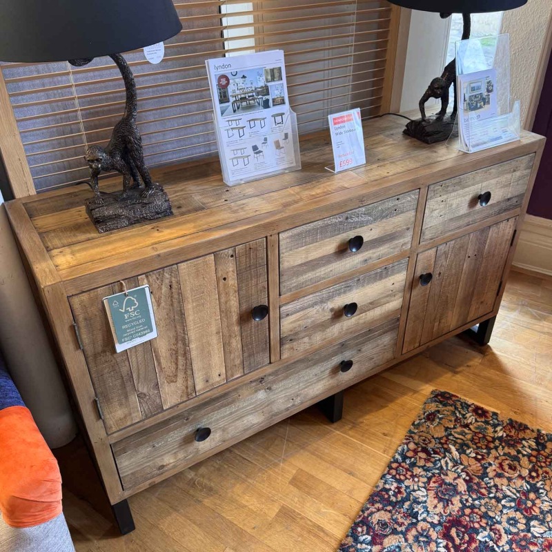 Showroom Clearance: Lyndon Wide Sideboard Showroom Clearance: Lyndon Wide Sideboard