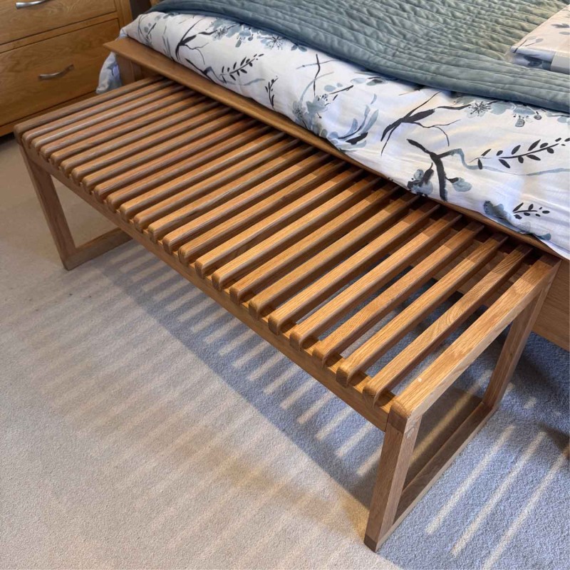 Showroom Clearance: Cedric Oak Slatted Bench Showroom Clearance: Cedric Oak Slatted Bench