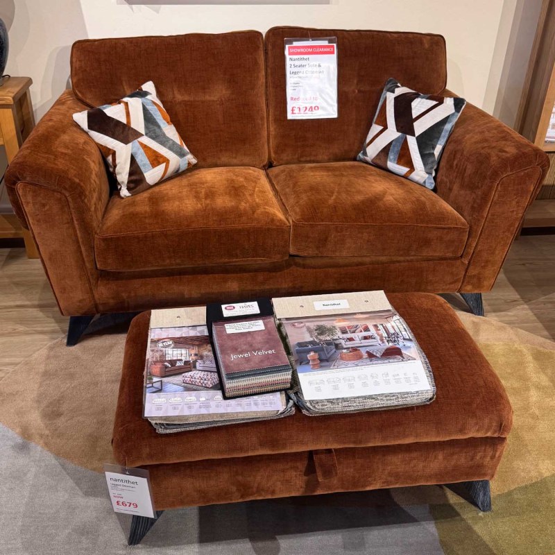 Showroom Clearance: Nantithet 2 Seater Sofa & Legged Ottoman Showroom Clearance: Nantithet 2 Seater Sofa & Legged Ottoman
