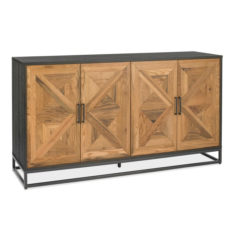 Ravi Rustic Oak and Peppercorn Wide Sideboard Ravi Rustic Oak and Peppercorn Wide Sideboard