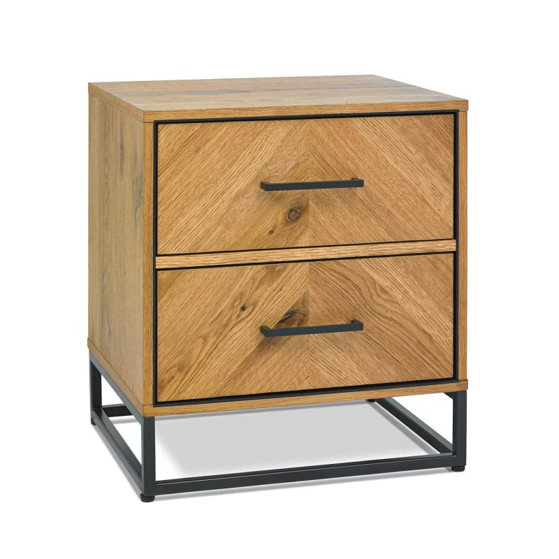 Riley Rustic Oak 2 Drawer Bedside Chest Riley Rustic Oak 2 Drawer Bedside Chest