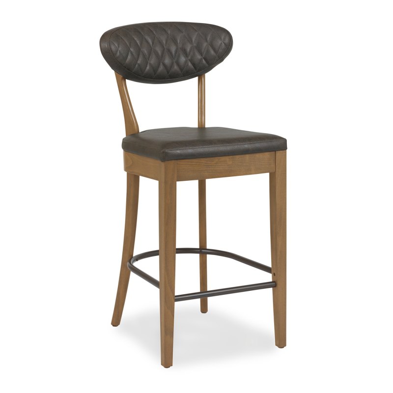 Ellis Rustic Oak Upholstered Bar Stool Ellis Rustic Oak Upholstered Bar Stool