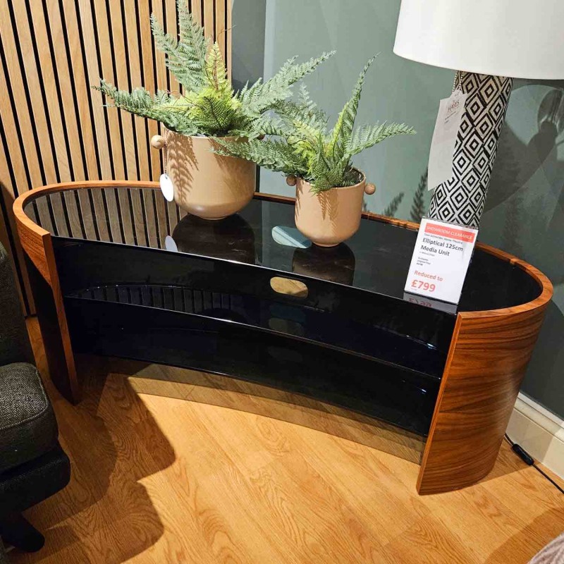 Showroom Clearance: Tom Schneider Home Theatre Elliptical 125cm Media Unit Showroom Clearance: Tom Schneider Home Theatre Elliptical 125cm Media Unit